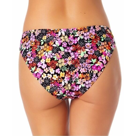 CALIFORNIA WAVES Trendy Size Ditsy-Print Side-Tab Bikini Bottoms, floral multi L - Picture 3 of 8